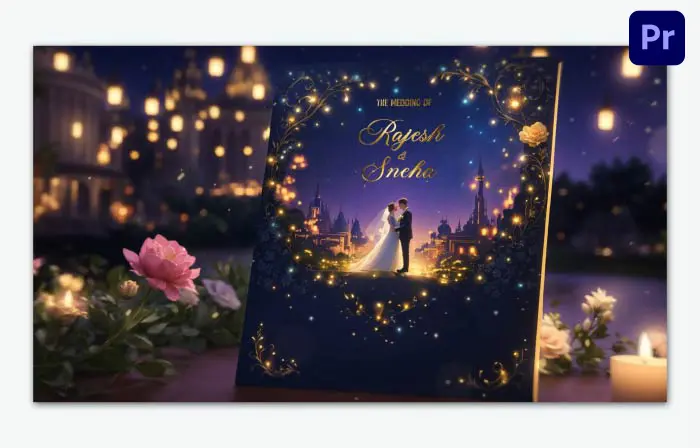 Royal 3D Golden Wedding Invitation Slideshow